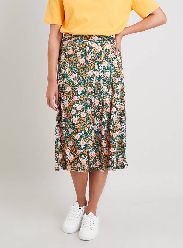 Buy Green Floral Print Midi Skirt 22 Skirts Argos 1061